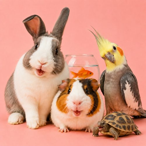 Outros pets — coelho, hamster, aves, peixes